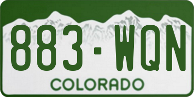 CO license plate 883WQN