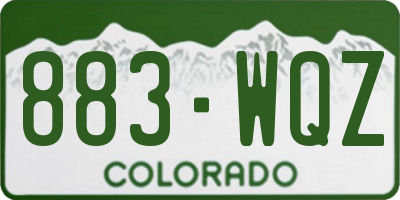 CO license plate 883WQZ