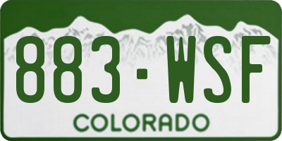 CO license plate 883WSF