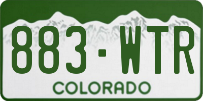 CO license plate 883WTR