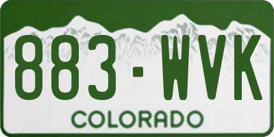 CO license plate 883WVK