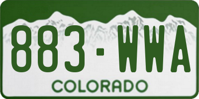 CO license plate 883WWA