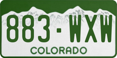CO license plate 883WXW