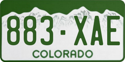 CO license plate 883XAE