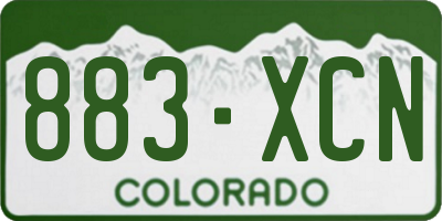 CO license plate 883XCN