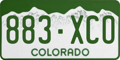 CO license plate 883XCO