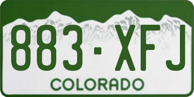 CO license plate 883XFJ