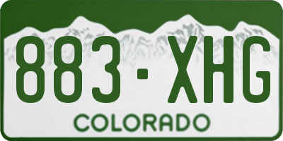 CO license plate 883XHG