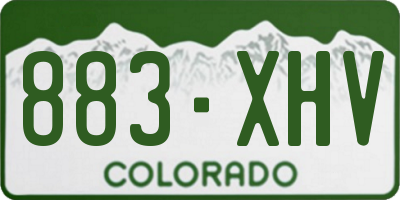 CO license plate 883XHV