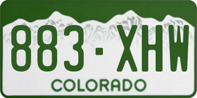CO license plate 883XHW