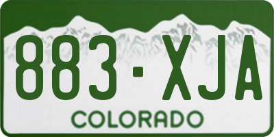 CO license plate 883XJA