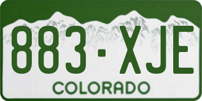 CO license plate 883XJE