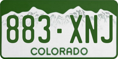 CO license plate 883XNJ
