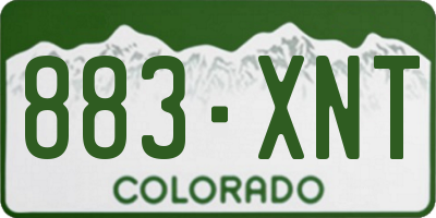 CO license plate 883XNT