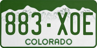 CO license plate 883XOE