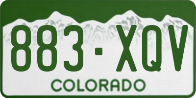 CO license plate 883XQV