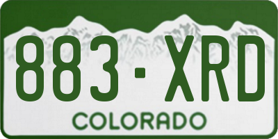 CO license plate 883XRD