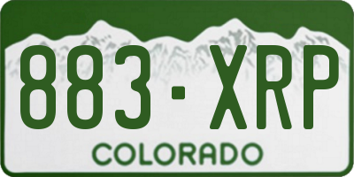 CO license plate 883XRP