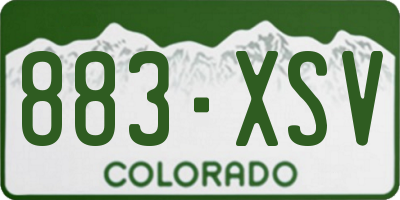 CO license plate 883XSV