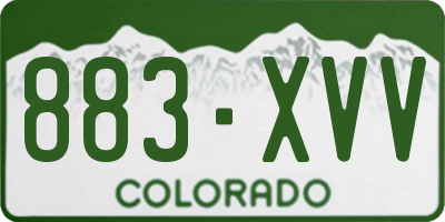 CO license plate 883XVV