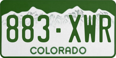 CO license plate 883XWR