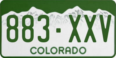 CO license plate 883XXV