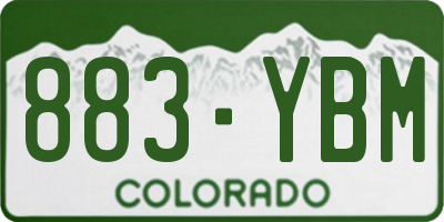 CO license plate 883YBM