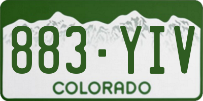 CO license plate 883YIV