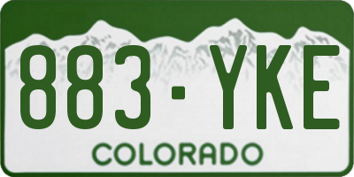 CO license plate 883YKE