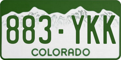 CO license plate 883YKK