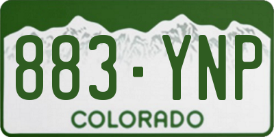 CO license plate 883YNP