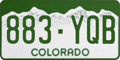 CO license plate 883YQB