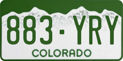 CO license plate 883YRY