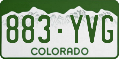CO license plate 883YVG