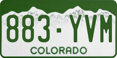 CO license plate 883YVM