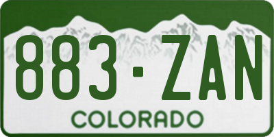 CO license plate 883ZAN