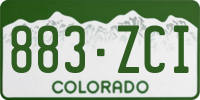 CO license plate 883ZCI