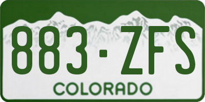 CO license plate 883ZFS