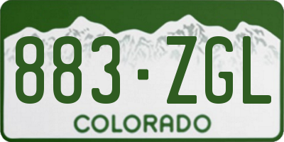 CO license plate 883ZGL