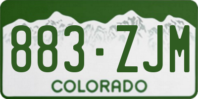 CO license plate 883ZJM
