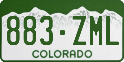 CO license plate 883ZML