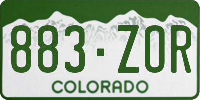 CO license plate 883ZOR