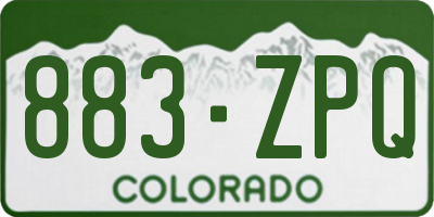 CO license plate 883ZPQ