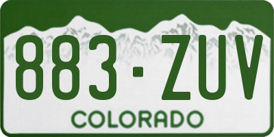 CO license plate 883ZUV