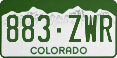 CO license plate 883ZWR