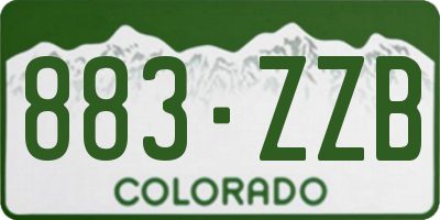 CO license plate 883ZZB