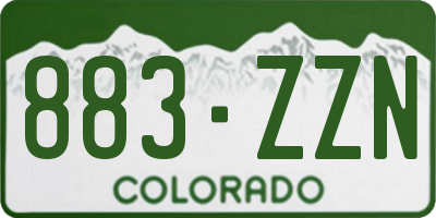 CO license plate 883ZZN