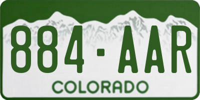CO license plate 884AAR