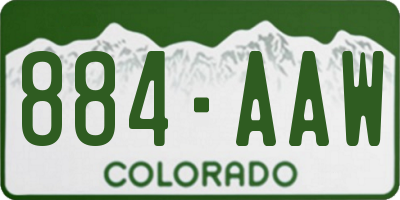 CO license plate 884AAW