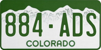 CO license plate 884ADS